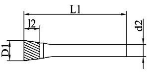 Борфреза коническая в форме обратного конуса N повышенной точности