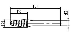 Борфреза сфероконическая L; L1 повышенной точности