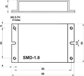 Габаритные размера блока управления шаговыми двигателями SMD-1.8