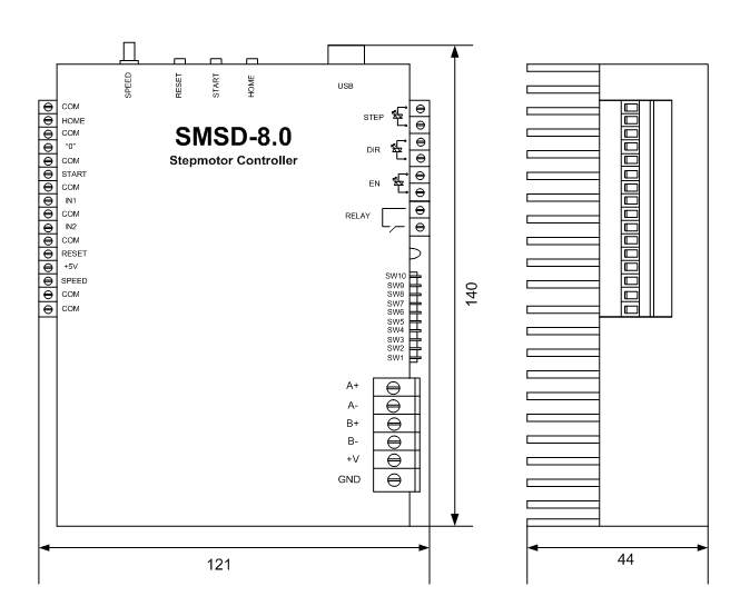 Программируемый блок управления шаговыми двигателями SMSD-8.0 схема