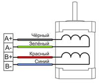 Электрическая схема 2 шаговых двигателей FL57STH и FL57ST