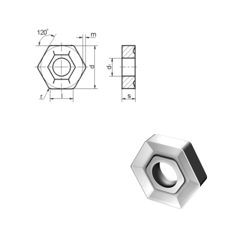 HNUM (11114) пластина сменная шестигранная ГОСТ 19068-80