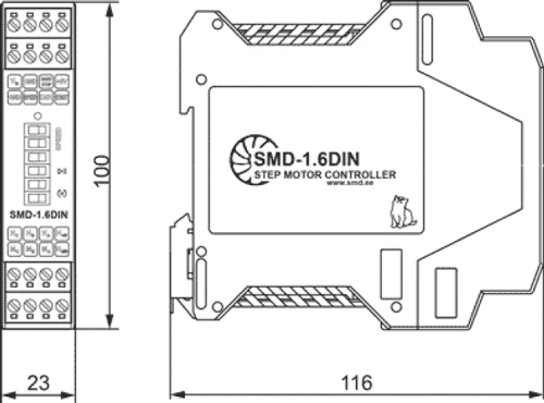 smd 1.6din dim Драйвер шагового двигателя SMD-1.6DIN